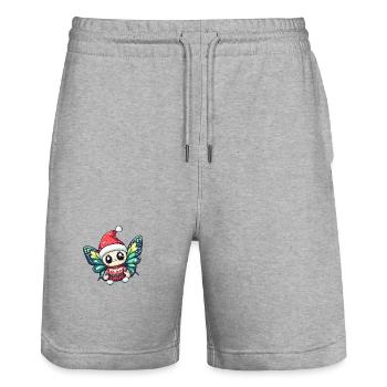 Bande dessinée de Noël papillon - Short de jogging bio TRAINER Stanley/Stella unisexe - gris chiné - Devant - Nik (191cm) & Marisol (170cm)