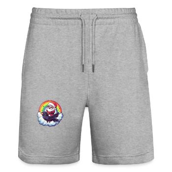 Corbeau Corbeau Père Noël Arc-en-ciel - Short de jogging bio TRAINER Stanley/Stella unisexe - gris chiné - Devant - Nik (191cm) & Marisol (170cm)