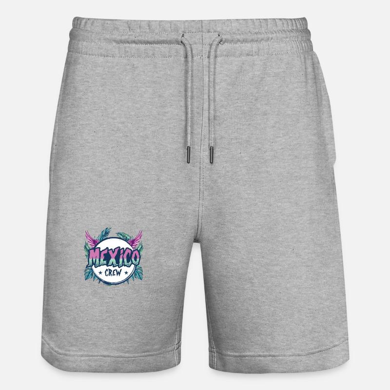 Mexiko Crew Bunt - Stanley/Stella Unisex Bio Joggingshorts Trainer - Grau meliert
