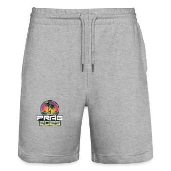 Prag 2025 Urlaub Palmen - Stanley/Stella Unisex Bio Joggingshorts Trainer  - Grau meliert - Vorne - Nik (191cm) & Marisol (170cm)