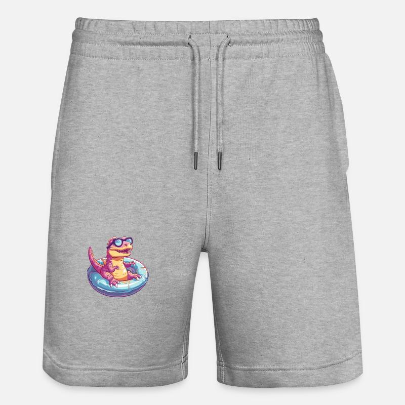Dinosaur T-Rex Comic Cool - Stanley/Stella Trainer Unisex Organic Jogging Shorts - heather grey