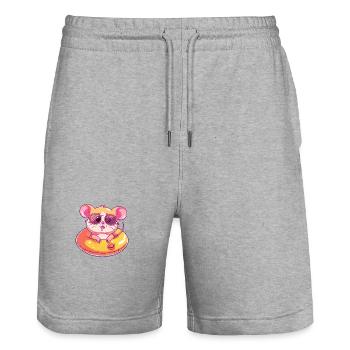 Maus Comic Cool - Stanley/Stella Unisex Bio Joggingshorts Trainer  - Grau meliert - Vorne - Nik (191cm) & Marisol (170cm)