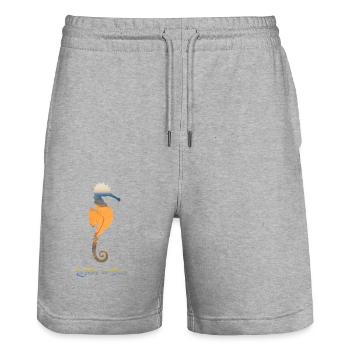 La Teste hippocampe - Short de jogging bio TRAINER Stanley/Stella unisexe - gris chiné - Devant - Nik (191cm) & Marisol (170cm)