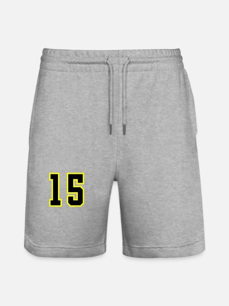 15 Number Jersey - Stanley/Stella Trainer Unisex Organic Jogging Shorts - heather grey