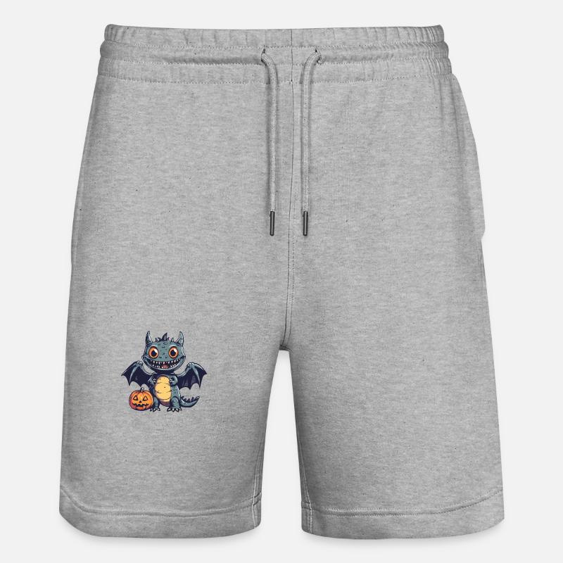Drache Halloween Comic Lustig - Stanley/Stella Unisex Bio Joggingshorts Trainer  - Grau meliert