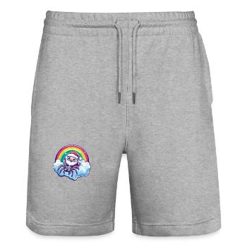 Tarantula Weihnachtsmann Regenbogen - Stanley/Stella Unisex Bio Joggingshorts Trainer  - Grau meliert - Vorne - Nik (191cm) & Marisol (170cm)