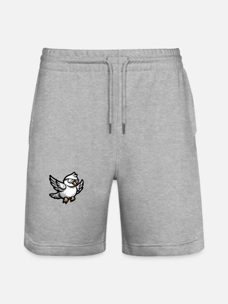 Taube Vogel Tier - Stanley/Stella Unisex Bio Joggingshorts Trainer  - Grau meliert