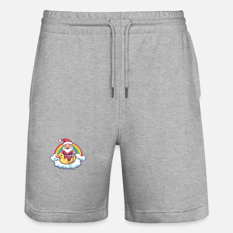 Canard Père Noël Arc-en-ciel - Short de jogging bio TRAINER Stanley/Stella unisexe - gris chiné