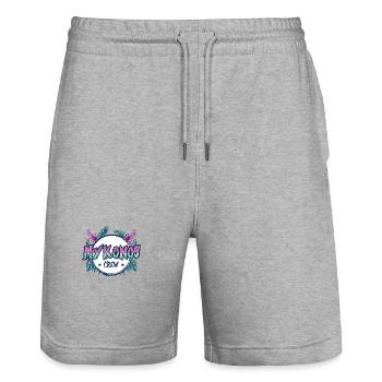 Mykonos Crew Coloré - Short de jogging bio TRAINER Stanley/Stella unisexe - gris chiné - Devant - Nik (191cm) & Marisol (170cm)