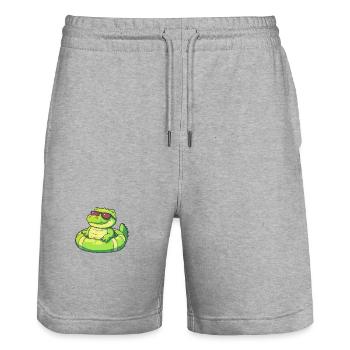 Alligator Comic Cool - Stanley/Stella Unisex Bio Joggingshorts Trainer  - Grau meliert - Vorne - Nik (191cm) & Marisol (170cm)