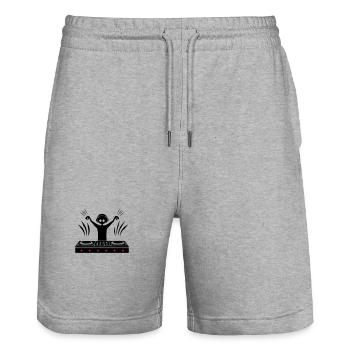 DJ Turntables Disc Jockey - Stanley/Stella Trainer Unisex Organic Jogging Shorts - heather grey - Front - Nik (191cm) & Marisol (170cm)