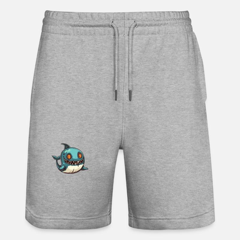 Whale Halloween Comic Funny - Stanley/Stella Trainer Unisex Organic Jogging Shorts - heather grey