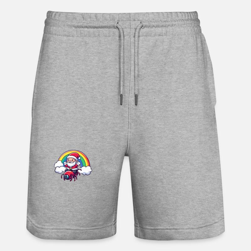 Fourmi Père Noël Arc-en-ciel - Short de jogging bio TRAINER Stanley/Stella unisexe - gris chiné