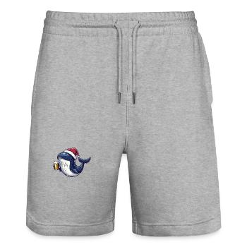 Wal Bier Xmas Weihnachten - Stanley/Stella Unisex Bio Joggingshorts Trainer  - Grau meliert - Vorne - Nik (191cm) & Marisol (170cm)