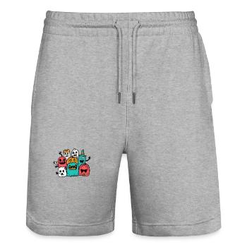 Halloween Party Figures - Stanley/Stella Trainer Unisex Organic Jogging Shorts - heather grey - Front - Nik (191cm) & Marisol (170cm)