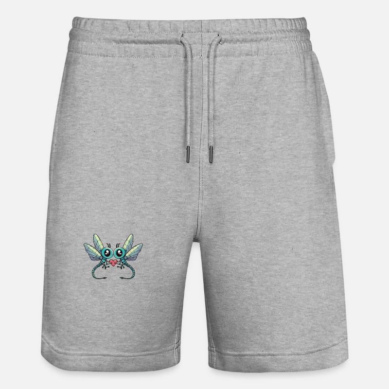 Libelle Paar Valentinstag - Stanley/Stella Unisex Bio Joggingshorts Trainer  - Grau meliert