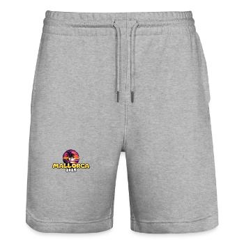 Mallorca 2025 Palm Trees Colorful - Stanley/Stella Trainer Unisex Organic Jogging Shorts - heather grey - Front - Nik (191cm) & Marisol (170cm)