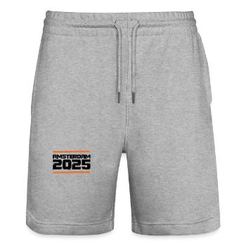 Amsterdam 2025 Vacation - Stanley/Stella Trainer Unisex Organic Jogging Shorts - heather grey - Front - Nik (191cm) & Marisol (170cm)