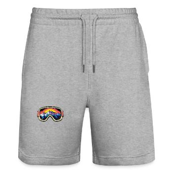 Skibrille Berge Ski Symbol Bunt - Stanley/Stella Unisex Bio Joggingshorts Trainer  - Grau meliert - Vorne - Nik (191cm) & Marisol (170cm)