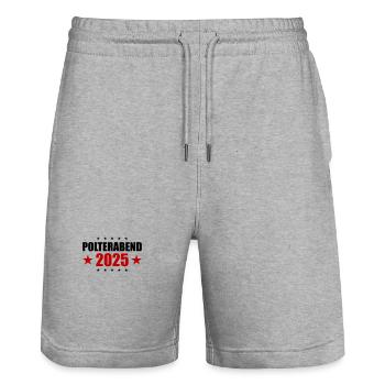 Polterabend 2025 - Stanley/Stella Unisex Bio Joggingshorts Trainer  - Grau meliert - Vorne - Nik (191cm) & Marisol (170cm)