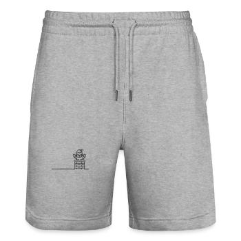 Weihnachtsmann Schornstein X-Mas - Stanley/Stella Unisex Bio Joggingshorts Trainer  - Grau meliert - Vorne - Nik (191cm) & Marisol (170cm)