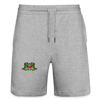 Alligator Paar Valentinstag - Stanley/Stella Unisex Bio Joggingshorts Trainer  - Grau meliert - Vorne - Nik (191cm) & Marisol (170cm)