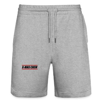 X Mas Crew Christmas - Stanley/Stella Trainer Unisex Organic Jogging Shorts - heather grey - Front - Nik (191cm) & Marisol (170cm)