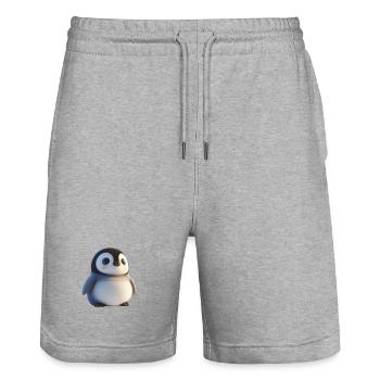 Pingouin - Short de jogging bio TRAINER Stanley/Stella unisexe - gris chiné - Devant - Nik (191cm) & Marisol (170cm)