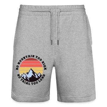 Kein Berg zu hoch, kein Weg zu lang - Stanley/Stella Unisex Bio Joggingshorts Trainer  - Grau meliert - Vorne - Nik (191cm) & Marisol (170cm)
