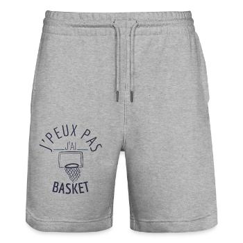 J Peux pas j ai basket - Short de jogging bio TRAINER Stanley/Stella unisexe - gris chiné - Devant - Nik (191cm) & Marisol (170cm)