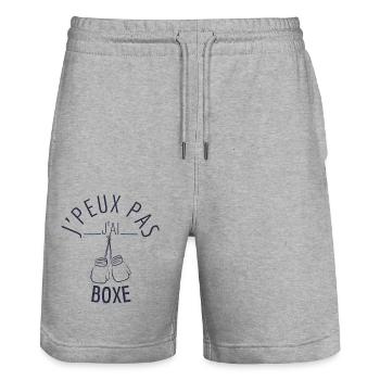 J peux pas j ai boxe - Short de jogging bio TRAINER Stanley/Stella unisexe - gris chiné - Devant - Nik (191cm) & Marisol (170cm)