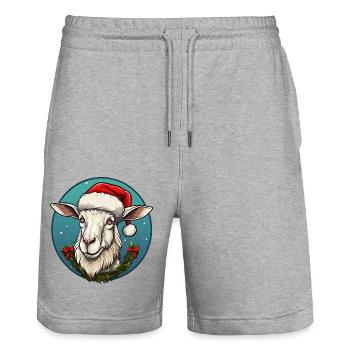 Noël des chèvres - Short de jogging bio TRAINER Stanley/Stella unisexe - gris chiné - Devant - Nik (191cm) & Marisol (170cm)