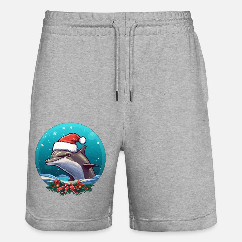 Noël des dauphins - Short de jogging bio TRAINER Stanley/Stella unisexe - gris chiné