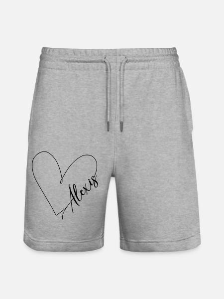 Alexis Name Heart Line - Stanley/Stella Trainer Unisex Organic Jogging Shorts - heather grey