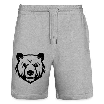 Tête d’ours polaire Ours polaire - Short de jogging bio TRAINER Stanley/Stella unisexe - gris chiné - Devant - Nik (191cm) & Marisol (170cm)