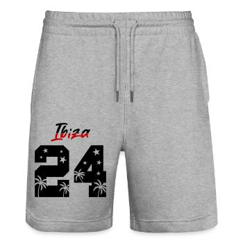 Ibiza 24 - Short de jogging bio TRAINER Stanley/Stella unisexe - gris chiné - Devant - Nik (191cm) & Marisol (170cm)