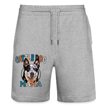 Cattle Dog Mom Dogs Dog Mother's Day Wilsigns - Stanley/Stella Trainer Unisex Organic Jogging Shorts - heather grey - Front - Nik (191cm) & Marisol (170cm)