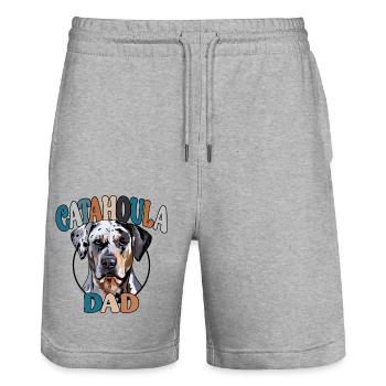 Catahoula Dad Dogs Dog Father's Day Wilsigns - Stanley/Stella Trainer Unisex Organic Jogging Shorts - heather grey - Front - Nik (191cm) & Marisol (170cm)