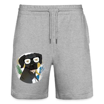 Amerikanische Jungferninseln - Stanley/Stella Unisex Bio Joggingshorts Trainer  - Grau meliert - Vorne - Nik (191cm) & Marisol (170cm)