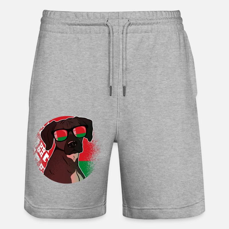 Belarus - Stanley/Stella Trainer Unisex Organic Jogging Shorts - heather grey