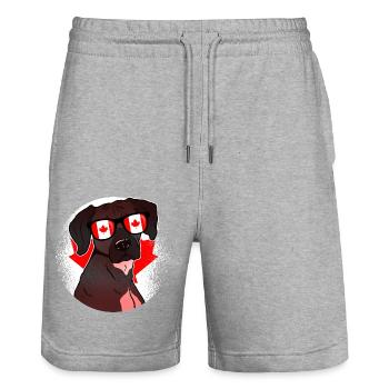 Canada - Stanley/Stella Trainer Unisex Organic Jogging Shorts - heather grey - Front - Nik (191cm) & Marisol (170cm)