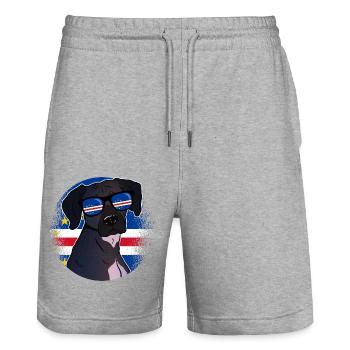 Cap Vert - Short de jogging bio TRAINER Stanley/Stella unisexe - gris chiné - Devant - Nik (191cm) & Marisol (170cm)