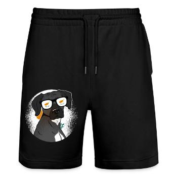 Cyprus - Stanley/Stella Trainer Unisex Organic Jogging Shorts - black - Front - Nik (191cm) & Marisol (170cm)
