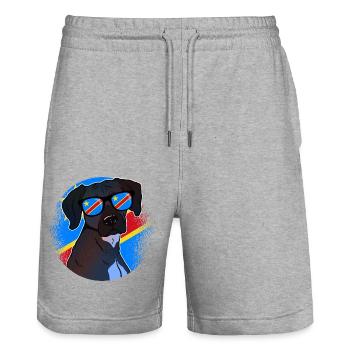 République démocratique du Congo - Short de jogging bio TRAINER Stanley/Stella unisexe - gris chiné - Devant - Nik (191cm) & Marisol (170cm)