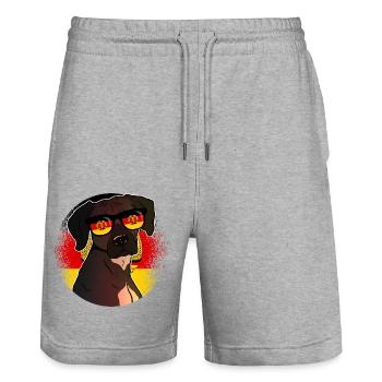 DDR - Stanley/Stella Unisex Bio Joggingshorts Trainer  - Grau meliert - Vorne - Nik (191cm) & Marisol (170cm)