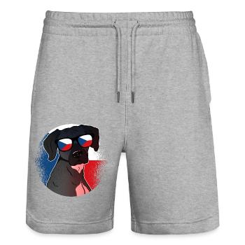 Tschechische Republik - Stanley/Stella Unisex Bio Joggingshorts Trainer  - Grau meliert - Vorne - Nik (191cm) & Marisol (170cm)