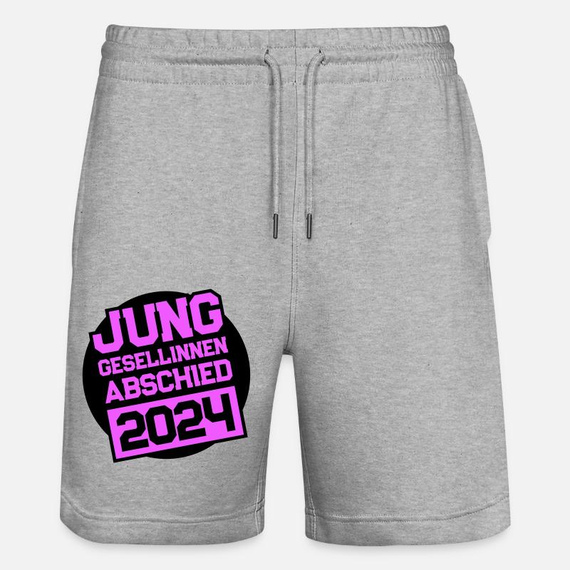 Junggesellinnenabschied Jga 2024 - Stanley/Stella Unisex Bio Joggingshorts Trainer  - Grau meliert