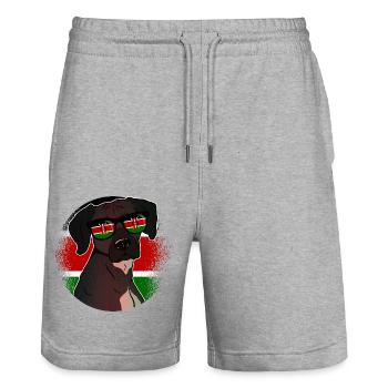 Kenia - Stanley/Stella Unisex Bio Joggingshorts Trainer  - Grau meliert - Vorne - Nik (191cm) & Marisol (170cm)