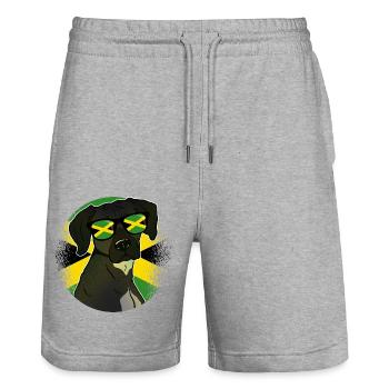 Jamaica - Stanley/Stella Trainer Unisex Organic Jogging Shorts - heather grey - Front - Nik (191cm) & Marisol (170cm)
