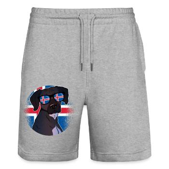 Islande - Short de jogging bio TRAINER Stanley/Stella unisexe - gris chiné - Devant - Nik (191cm) & Marisol (170cm)